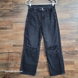 American Eagle Jeans 4 R Curvy Super High Rise Baggy Straight Strigid Denim